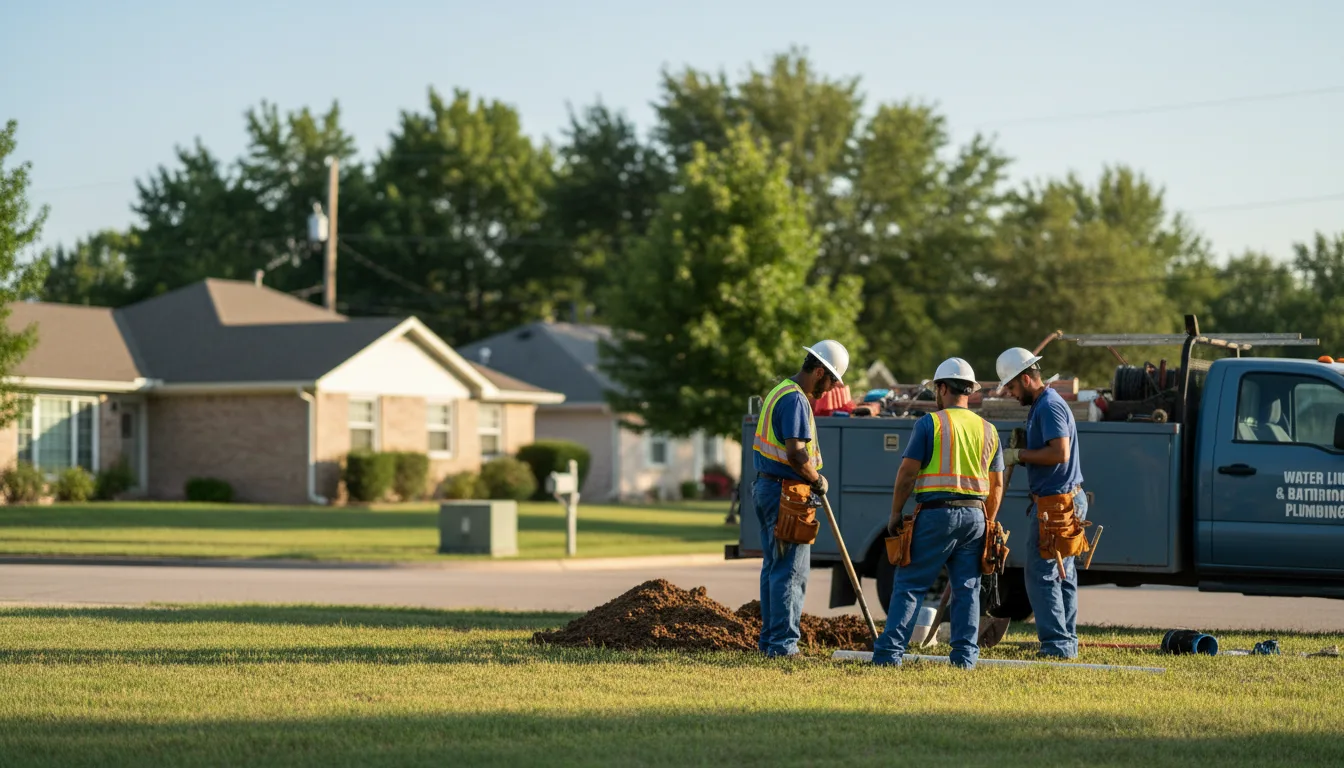 Residential water line and bathroom plumbing service in Centralia, KS
